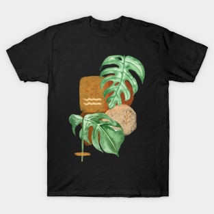 Elegant Shapes Tropical Leaves Monstera T-Shirt